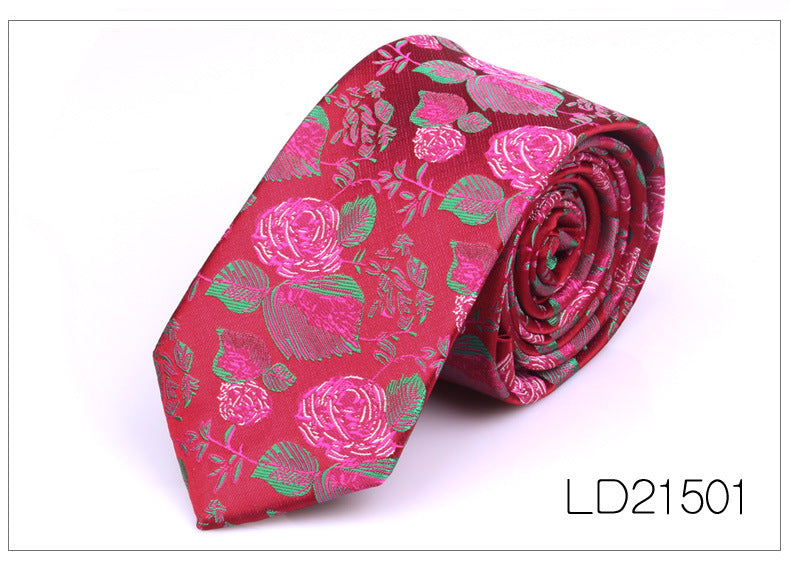 Men's 6cm Flower Graffiti Yarn-dyed Tie
