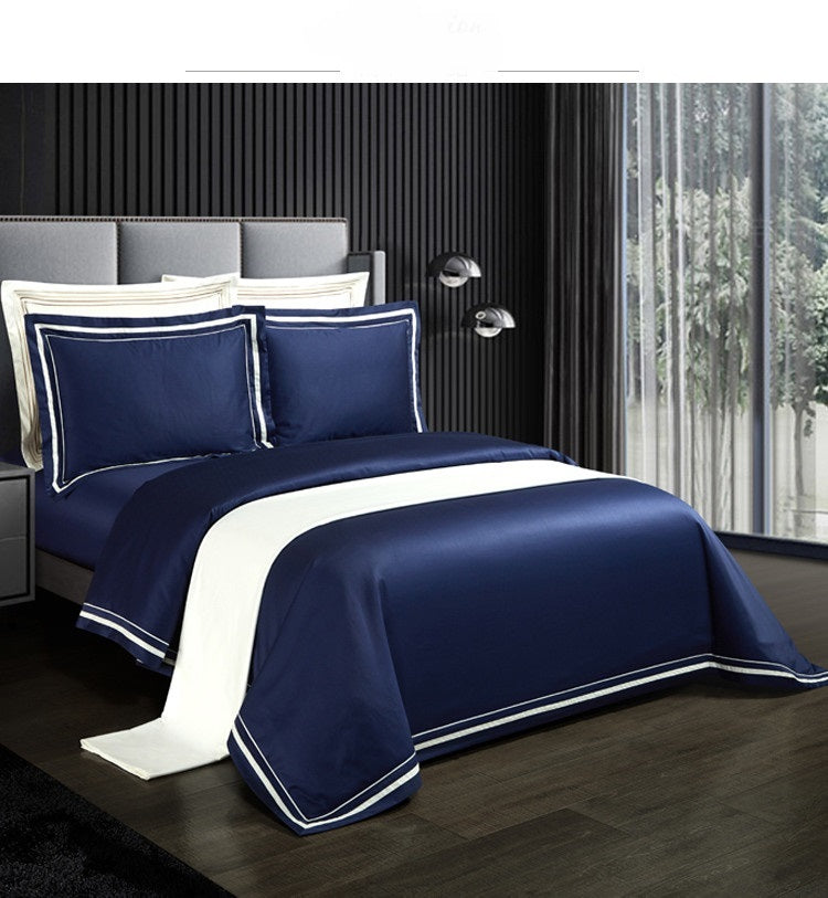Four-piece Cotton Solid Color Quilt Cover