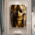 Golden Veil Women Canvas, Nordic Art