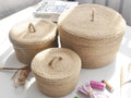Japanese Style Linen Table Top Sundries Storage Basket