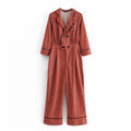Loose Western Style Printed Jumpsuit Women
