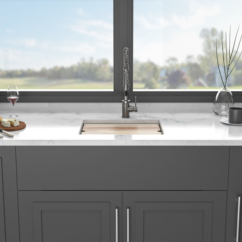 Quartz Composite Kitchen Sink With Workstation, Undermount