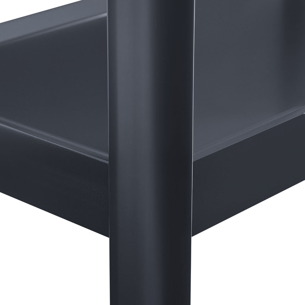 Solid Wood Nightstand with 2 Shelves - Black or White