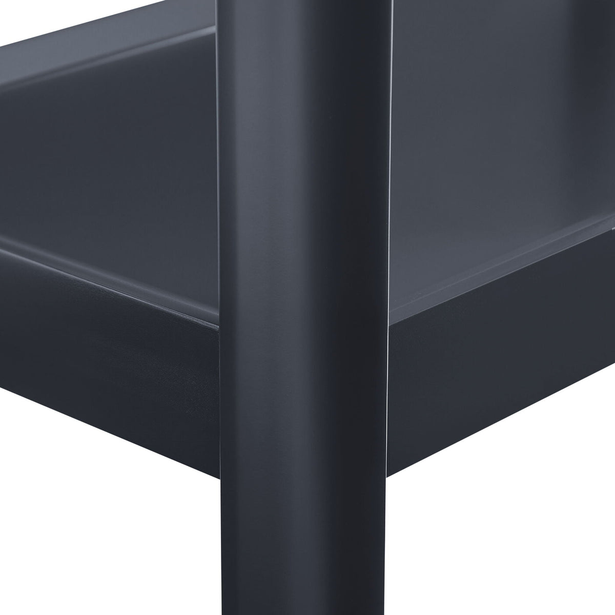 Solid Wood Nightstand with 2 Shelves - Black or White
