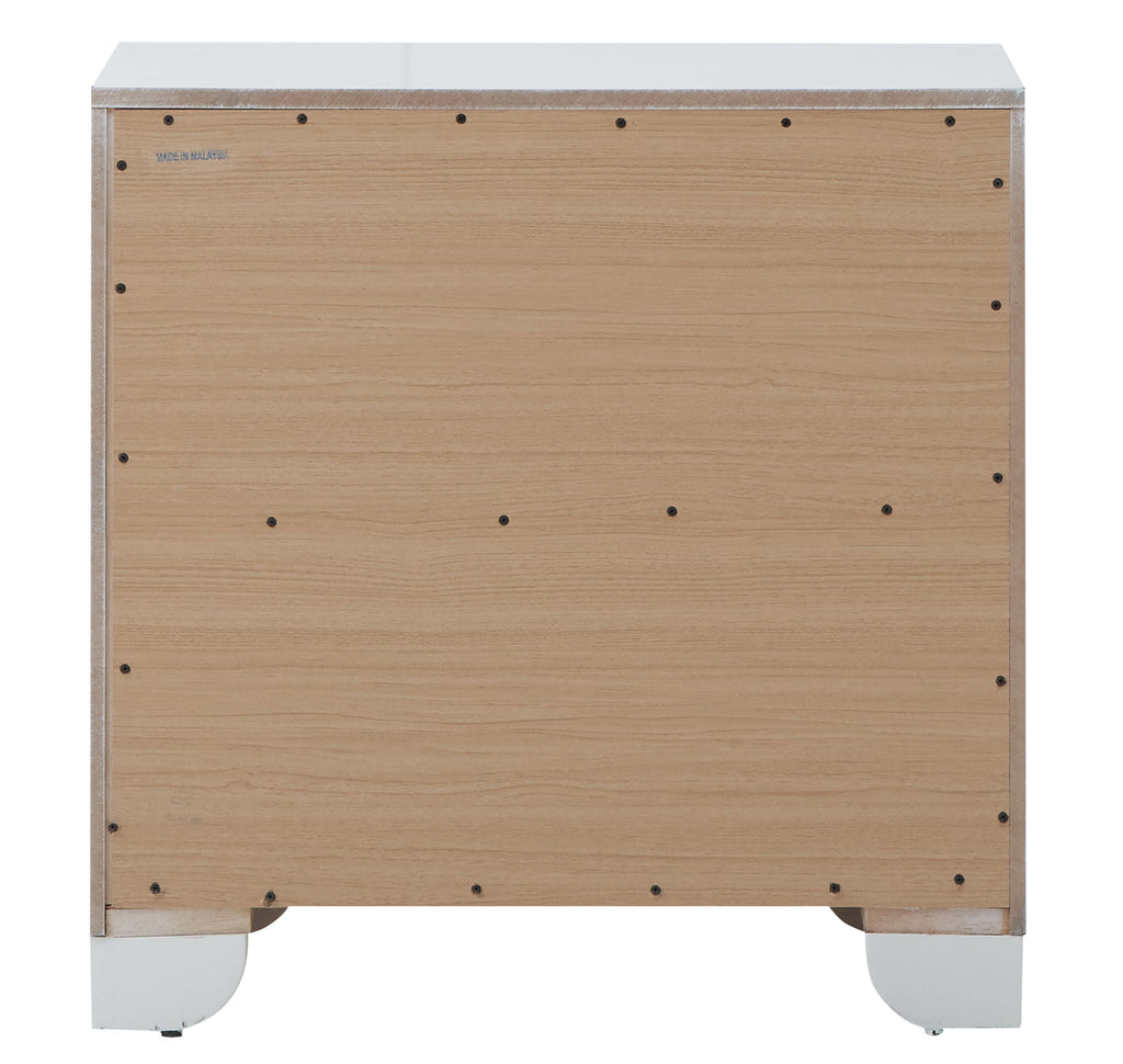 Contemporary Nightstand with Durable Construction - Silver Champagne