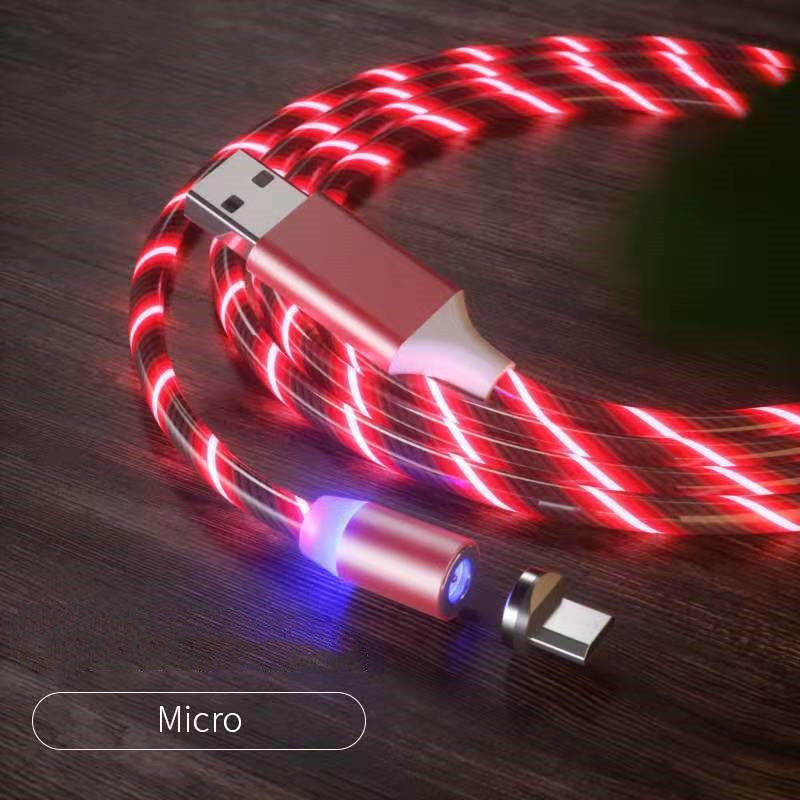 Magnetic Fast Charging Cable Type-C Micro USB LED