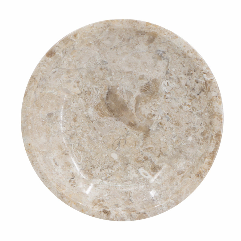Round Marble Decorative Bowl with Smooth Finish - Cream