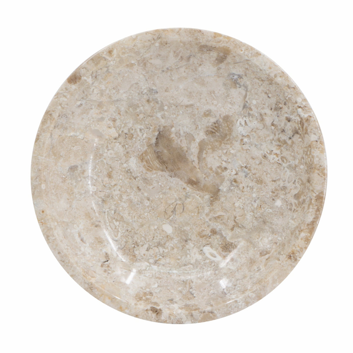 Round Marble Decorative Bowl with Smooth Finish - Cream