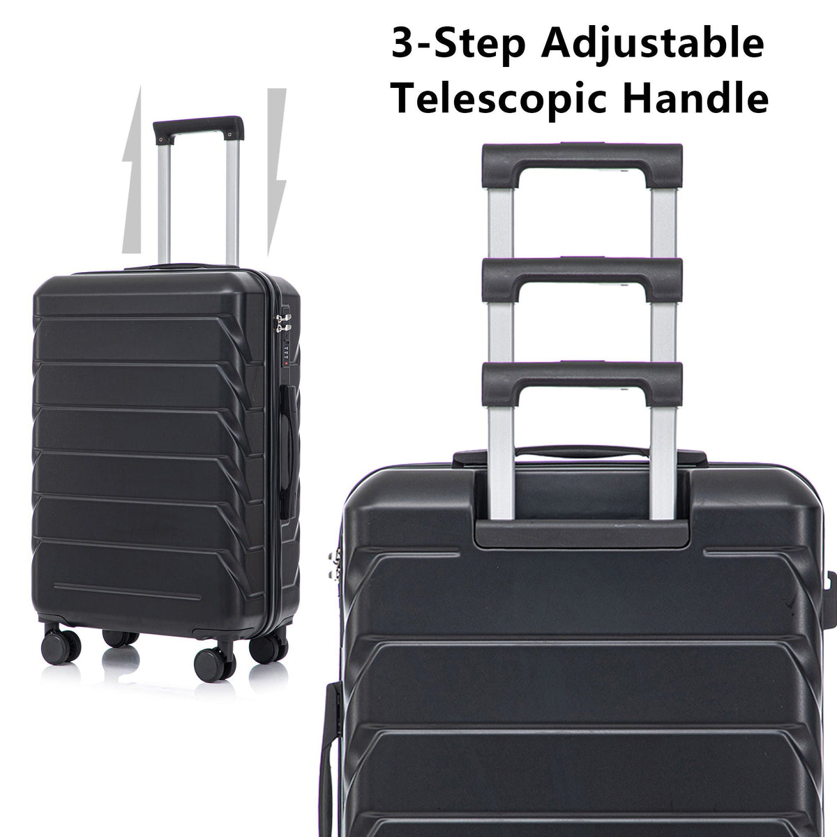 3 Pieces Set Spinner Wheel Luggage With Combination Lock