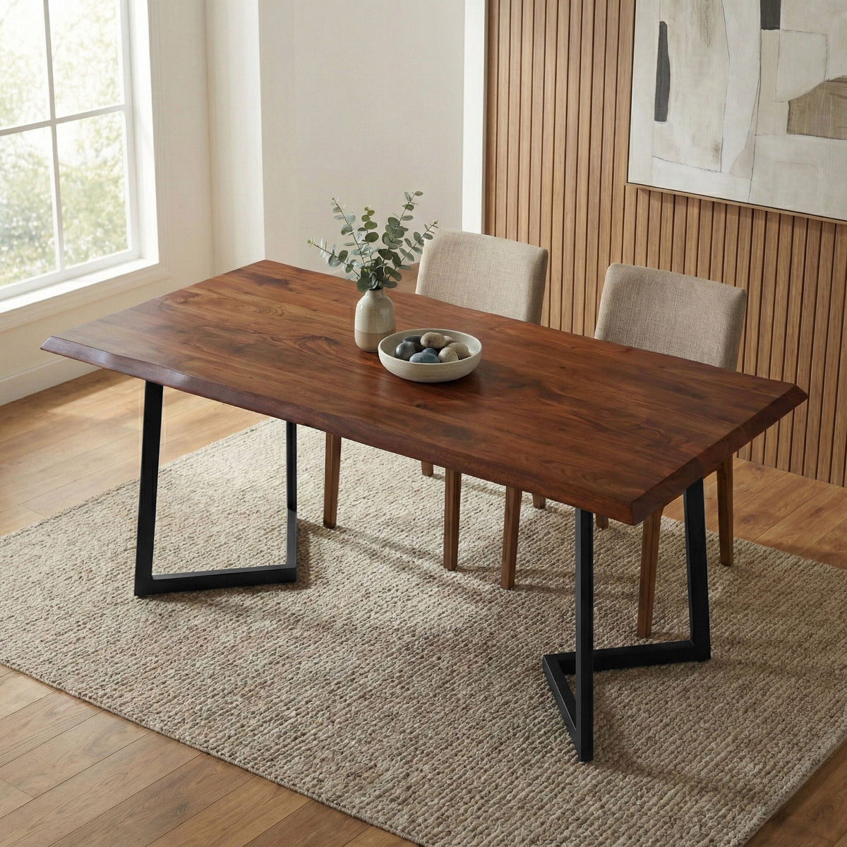 Watkins Dining Table with Solid Mango Wood Top - Dark Brown or Light Brown