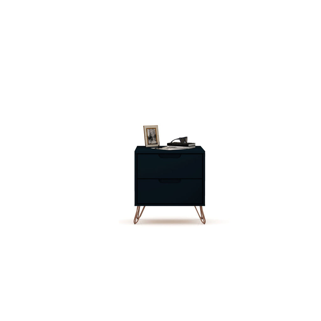 2 Drawer Nightstand with Durable Splayed Legs - Multiple Colors