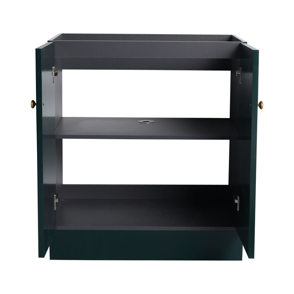 Modern Freestanding Bathroom Vanity with Soft Close Cabinet Doors - Pearl Silver, White, or Dark Green