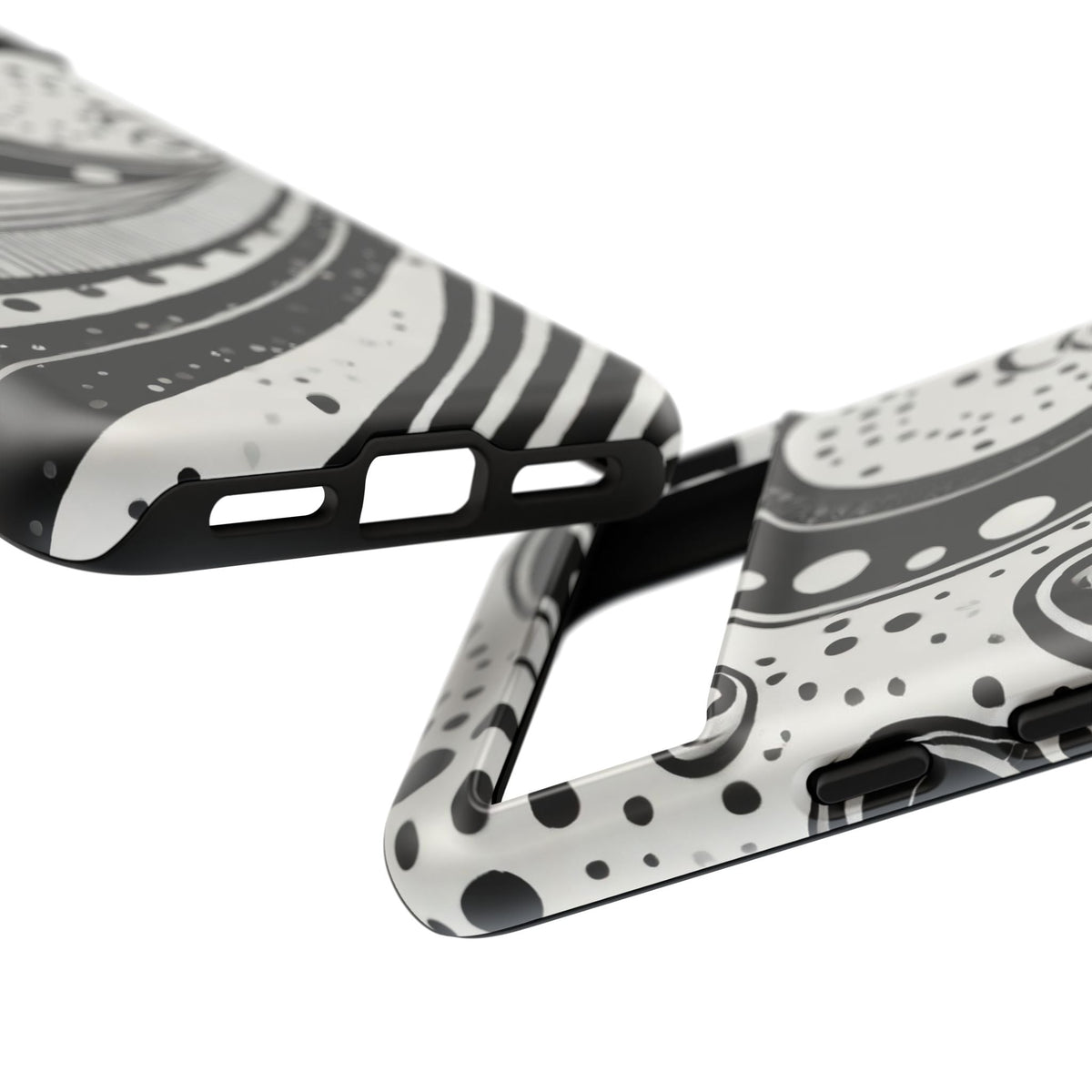 Artistic Black & White Swirl Tough Phone Case