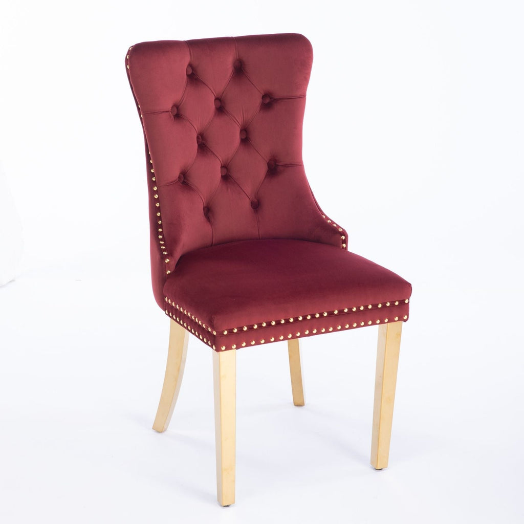 Modern Tufted Dining Chair Set of 2 with Velvet Upholstery - Nikki Collection
