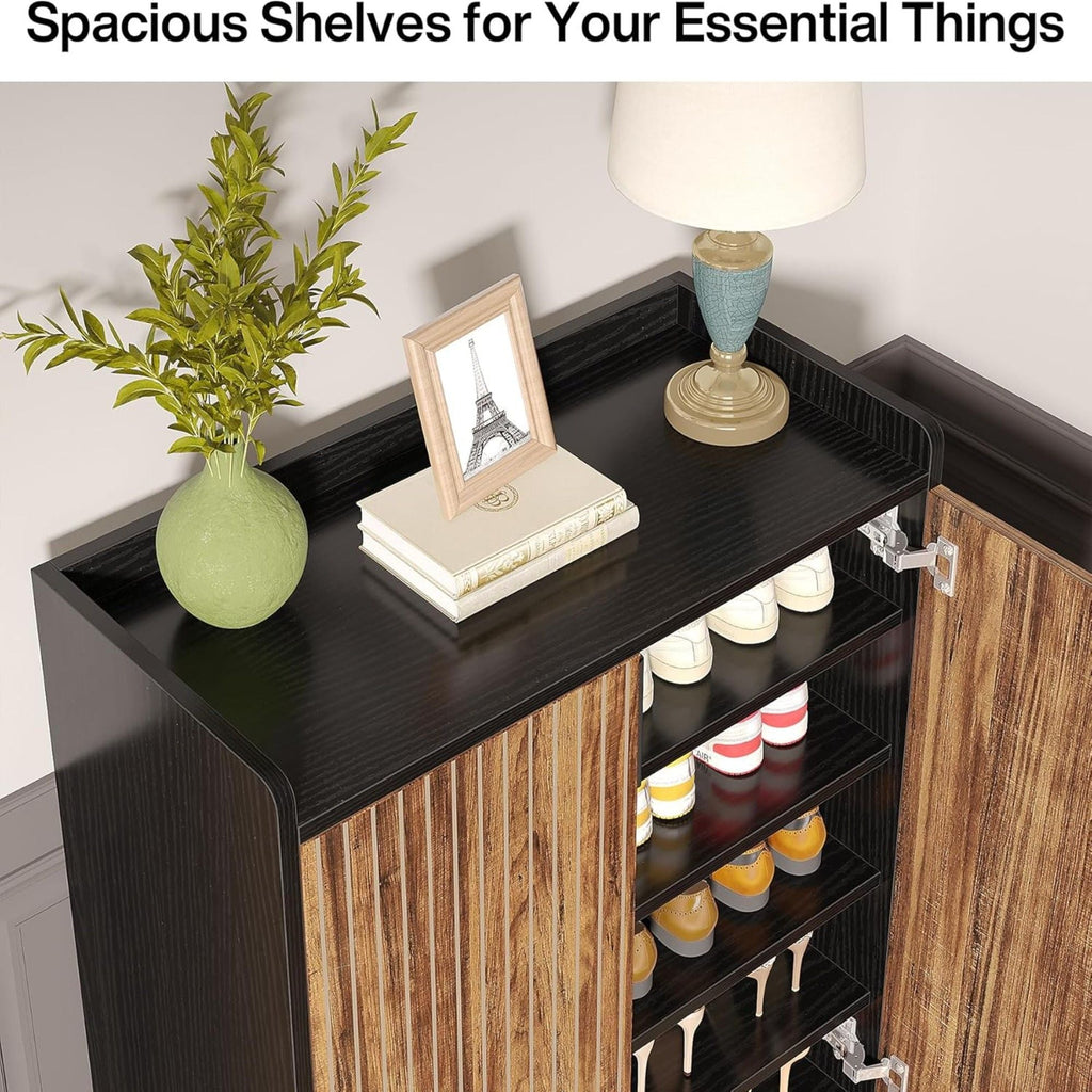 5 Tier Shoe Cabinet with Doors - Compact Storage Organizer