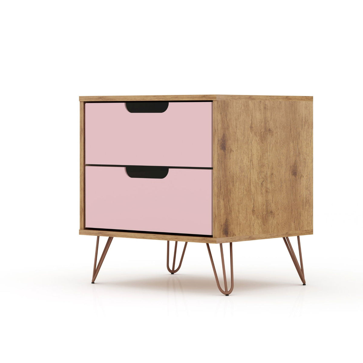 2 Drawer Nightstand with Durable Splayed Legs - Multiple Colors