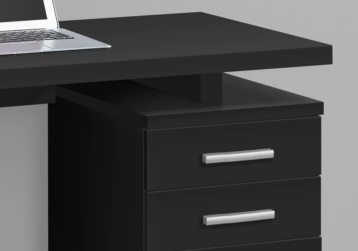 Computer Desk for Home Office with Reversible Storage Drawers - Black or White