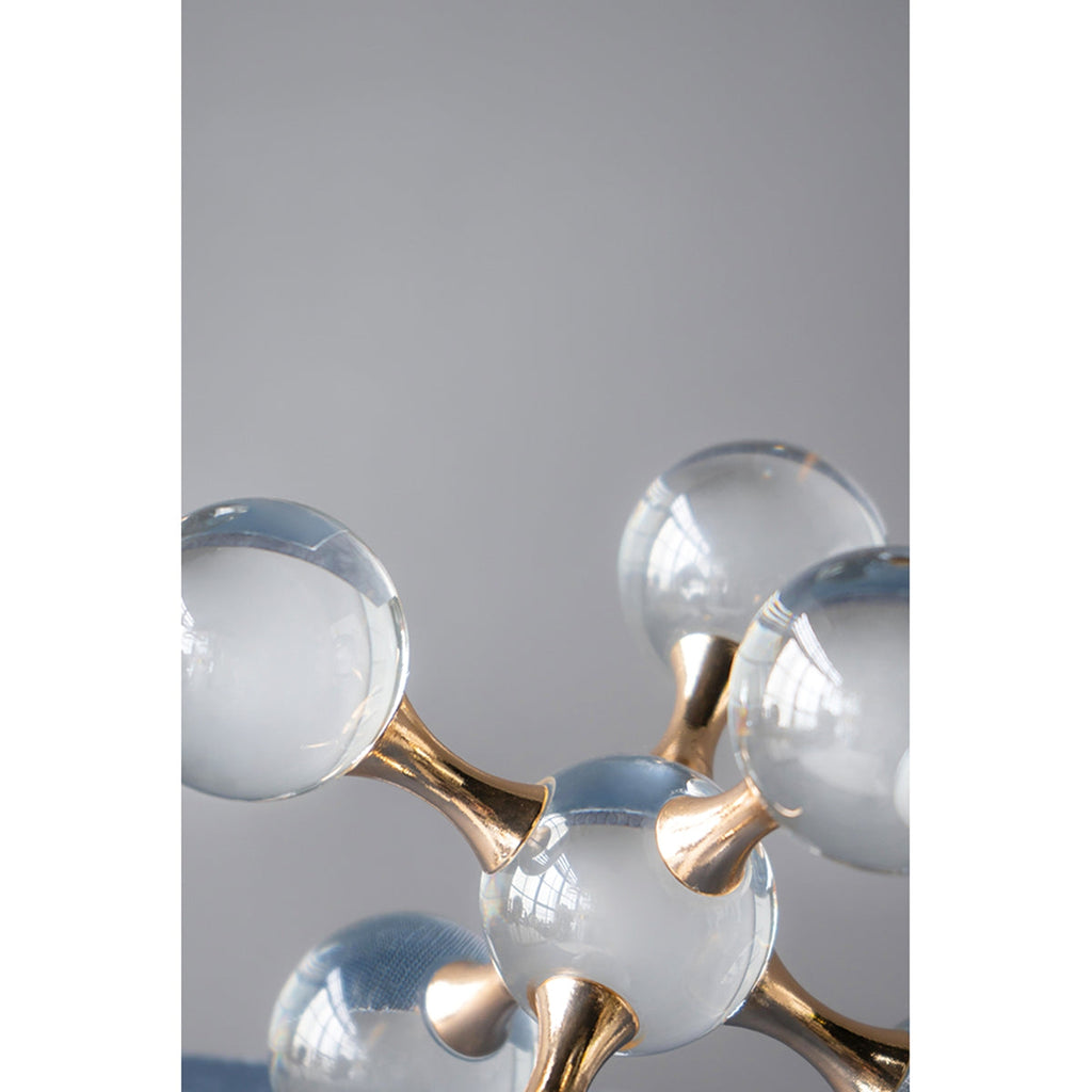 Clear and Gold Decorative Sculpture with Contemporary Design - Clear