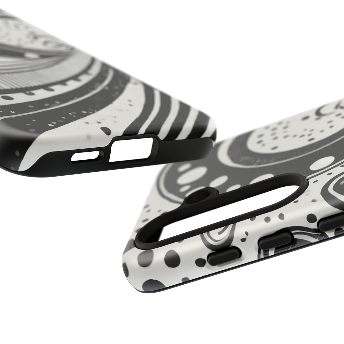 Artistic Black & White Swirl Tough Phone Case