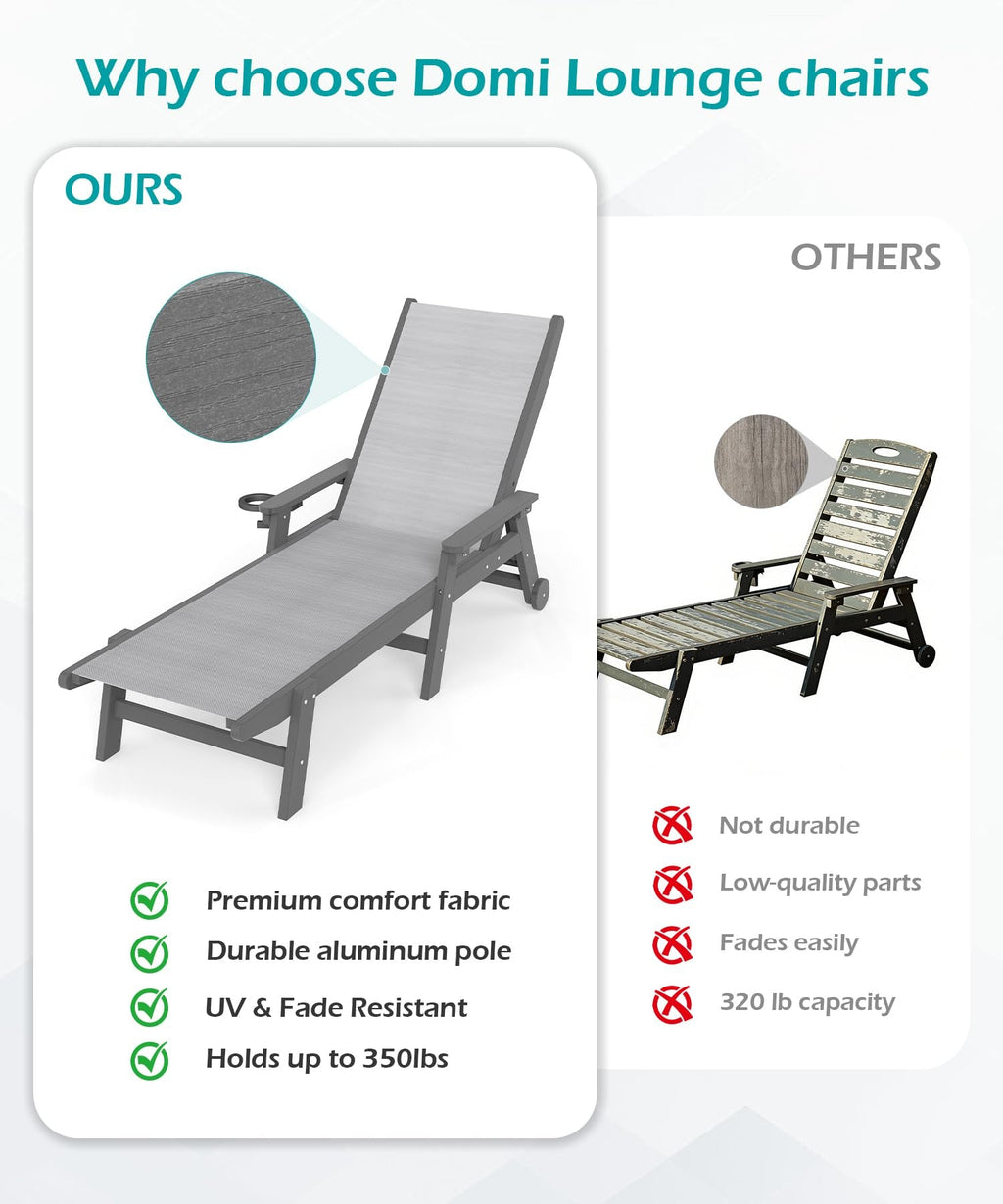 HDPE Chaise Lounge Outdoor Chair