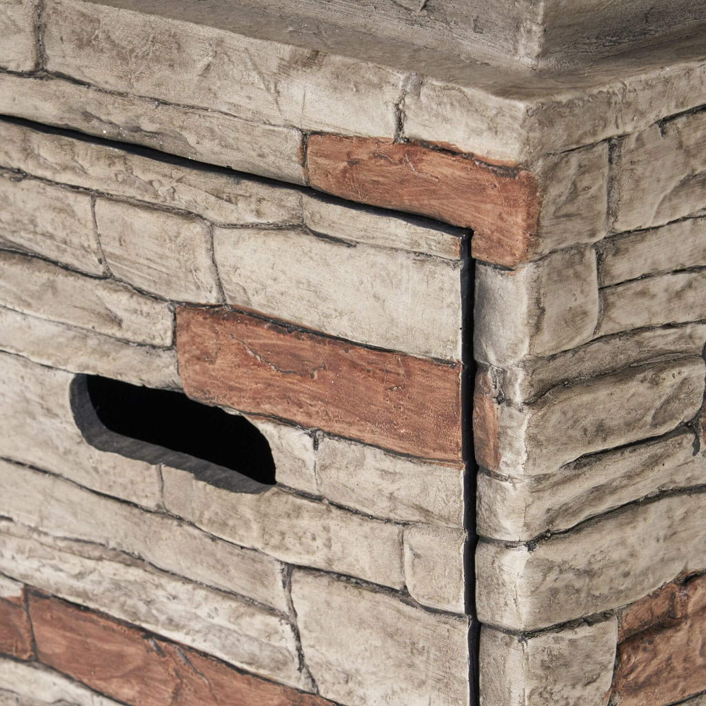 19-Inch Outdoor 40K BTU Natural Stone Fire Column (SAK36771)