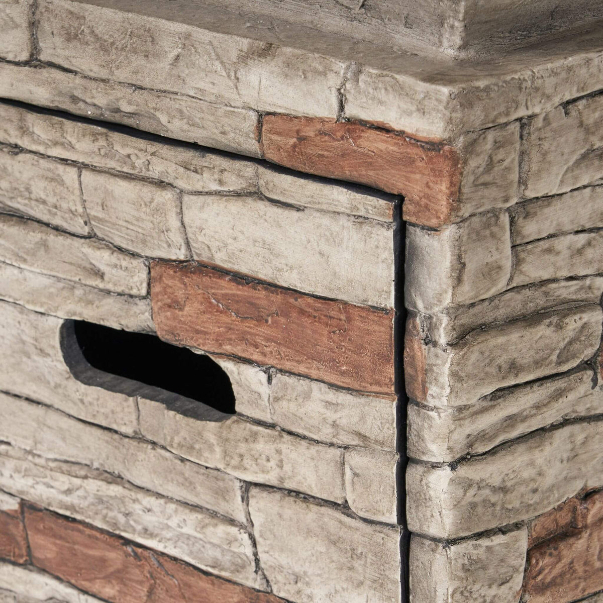 19-Inch Outdoor 40K BTU Natural Stone Fire Column (SAK36771)