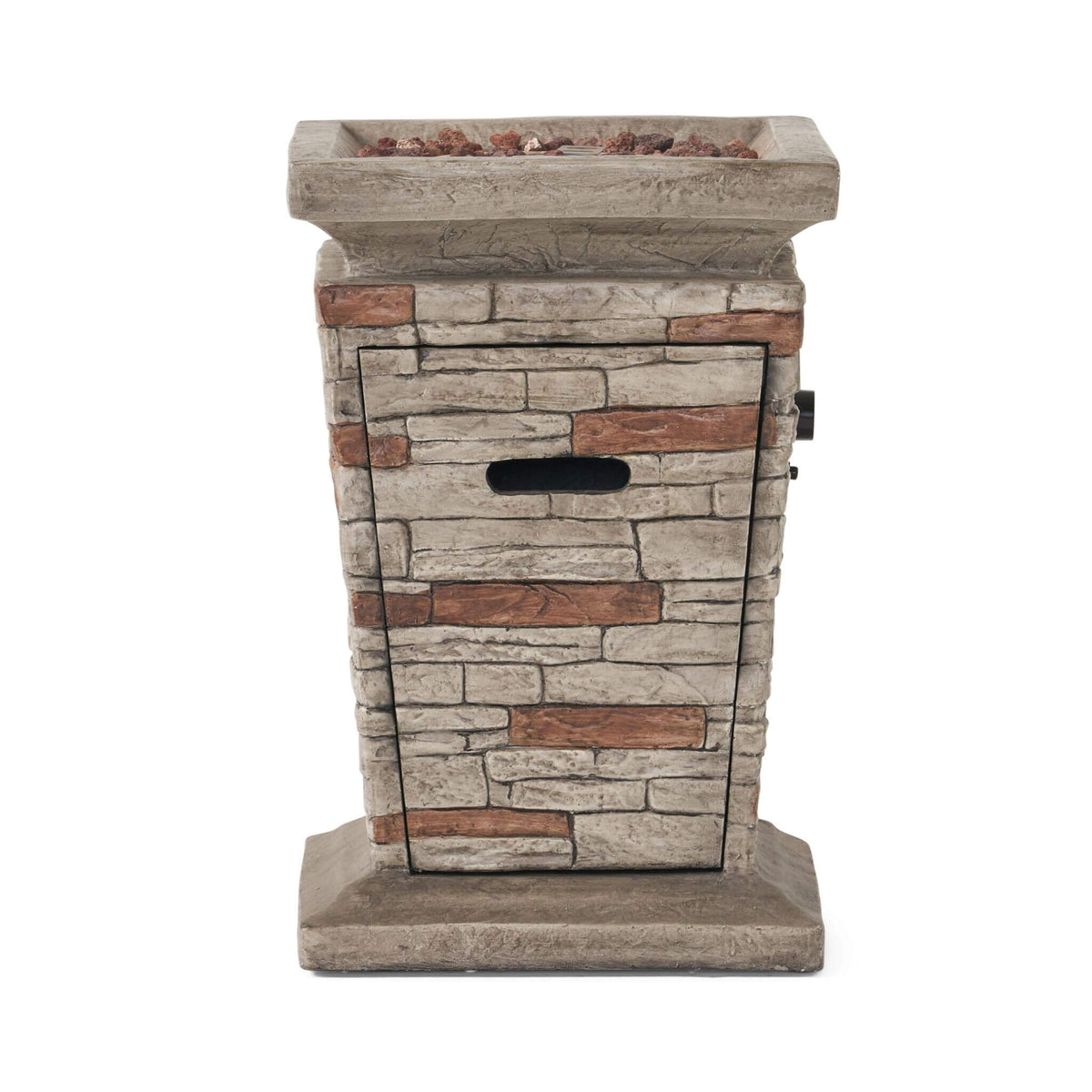 19-Inch Outdoor 40K BTU Natural Stone Fire Column (SAK36771)