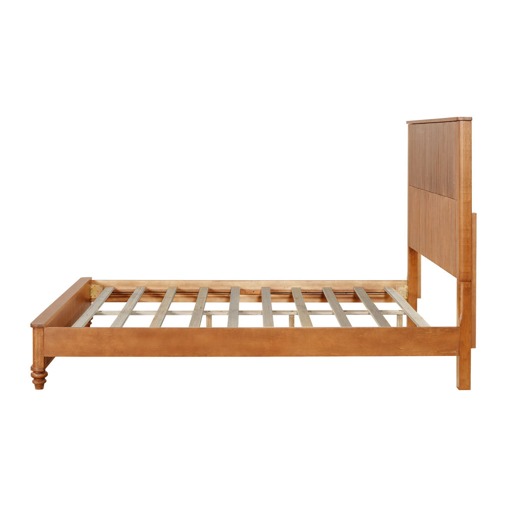 Platform Bed Frame with Tall Headboard - Solid Wood, Queen & King Sizes