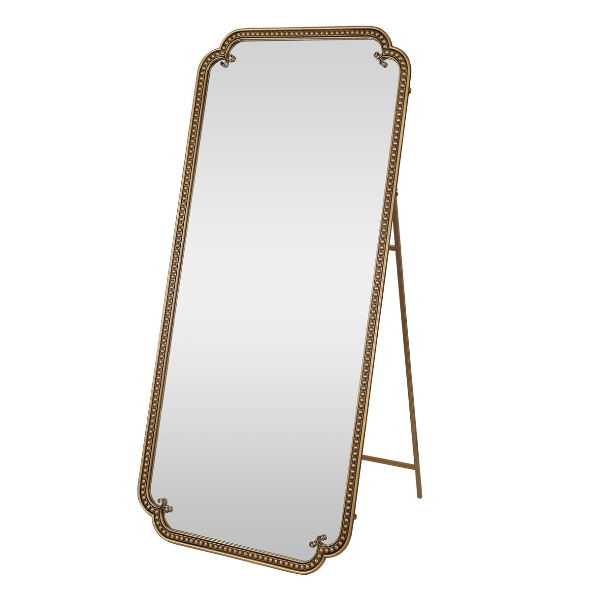 Full Length Mirror With Stand - Antique Gold Floor Mirror for Bedroom