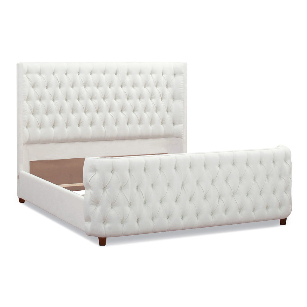 Tufted Panel Bed with Wingback Headboard and Footboard - Multiple Colors