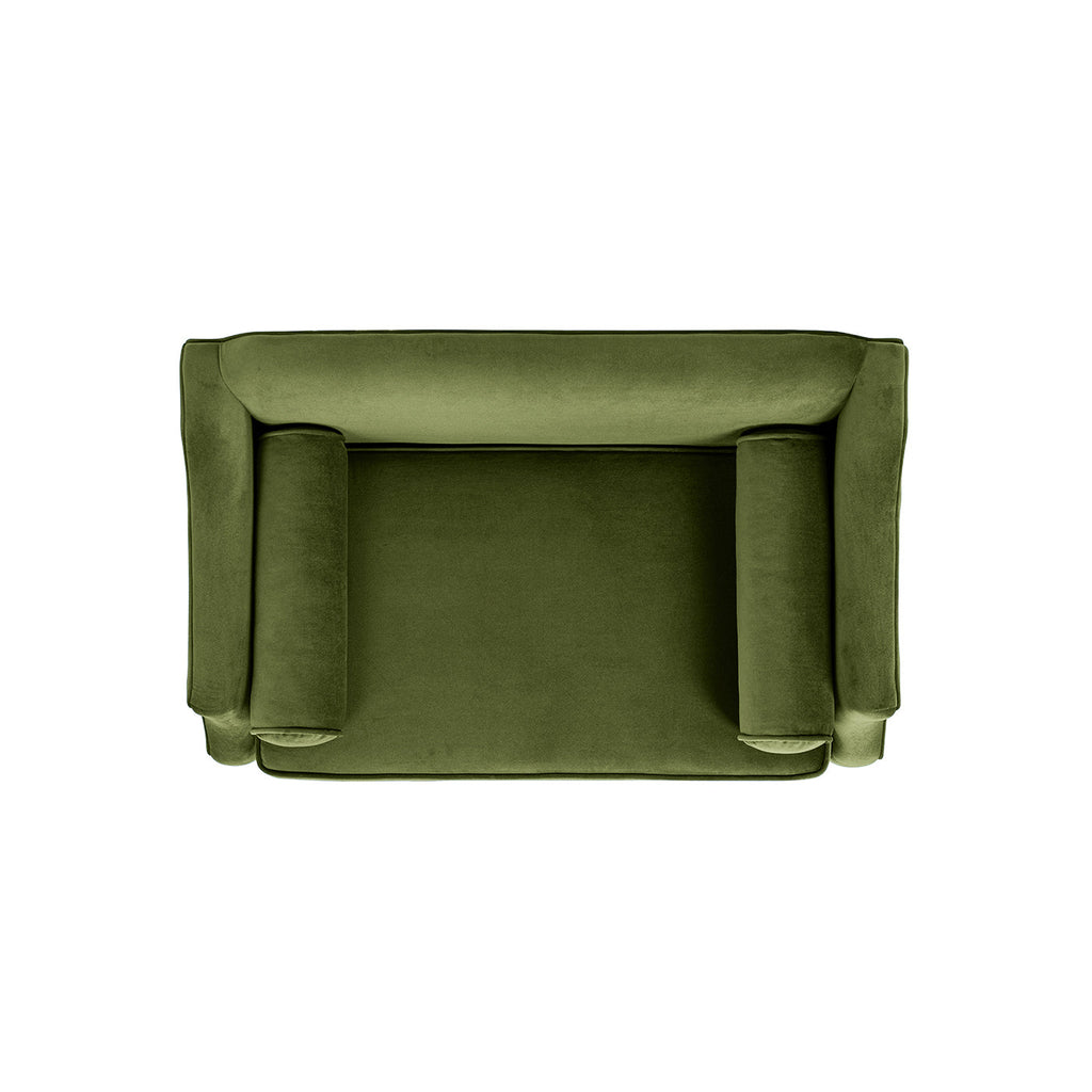 Paloma 35.5" Dog Sofa Bed with Supportive Curved Arms - Olive