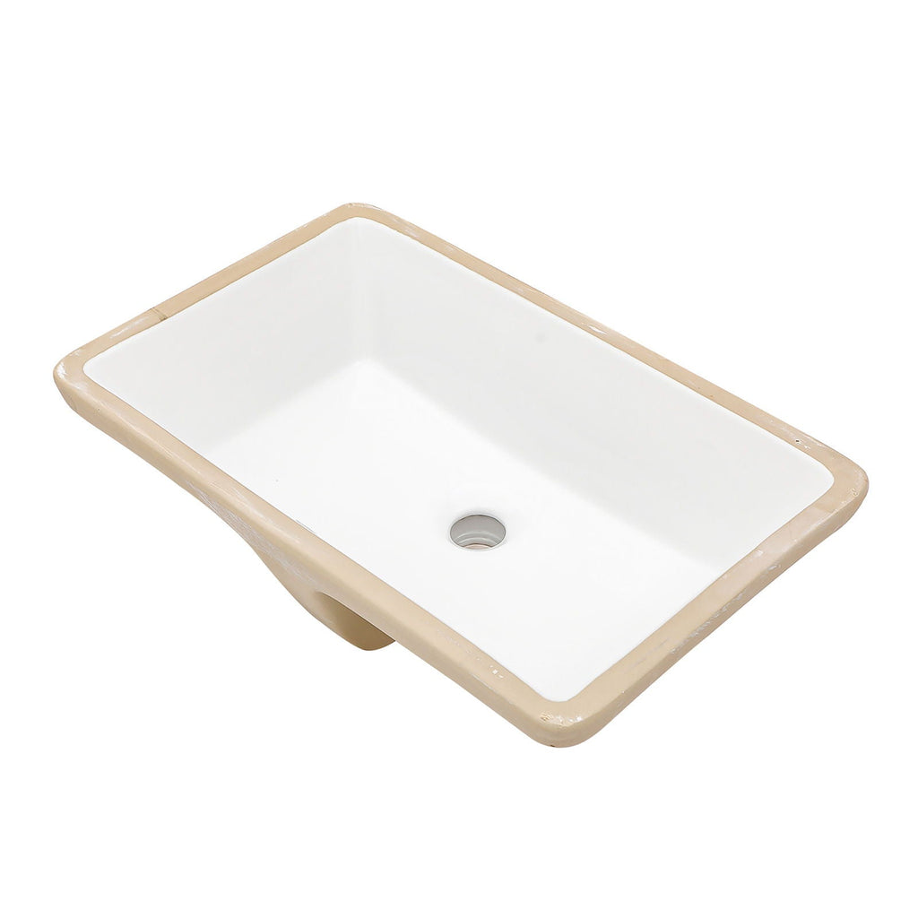 Modern Ceramic Undermount Bathroom Sink with Overflow - White or Black