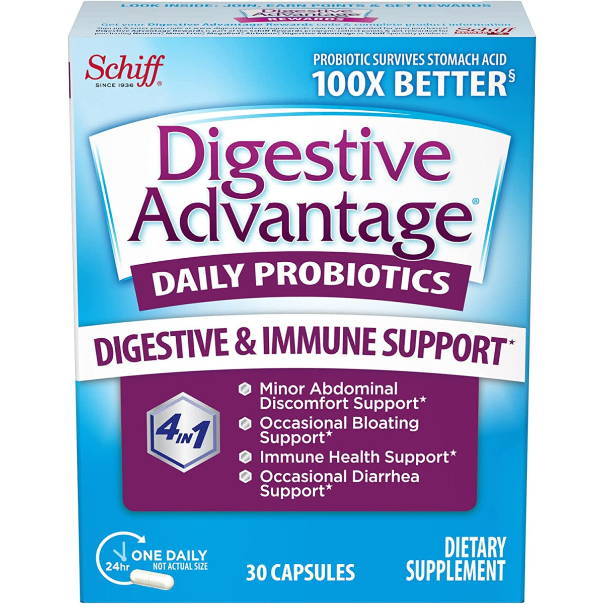 Digestive Advantage Daily Probiotic, 30 Capsules