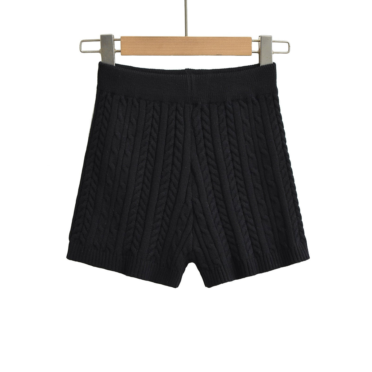 Versatile Solid-Color Tight Knitted Shorts