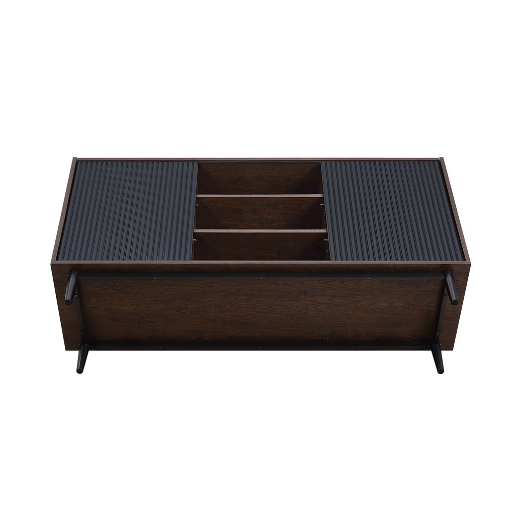 Fluted Sideboard with Adjustable Storage - Black or Blue