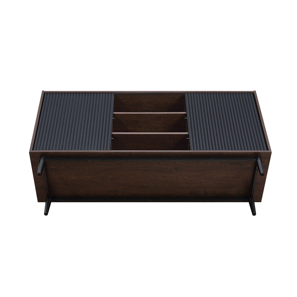 Fluted Sideboard with Adjustable Storage - Black or Blue