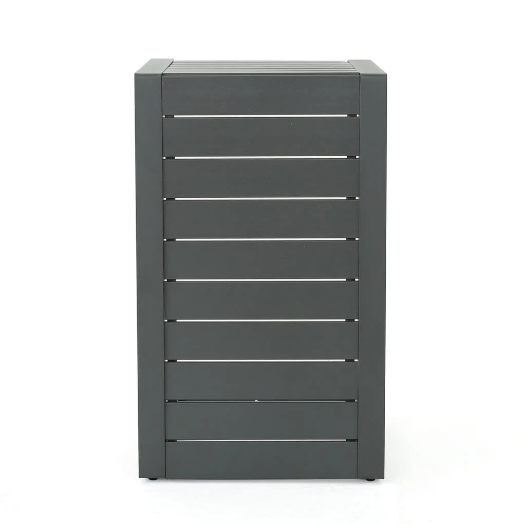 Aluminum Outdoor C-Shaped Side Table with Rust-Resistant Finish - Multiple Colors