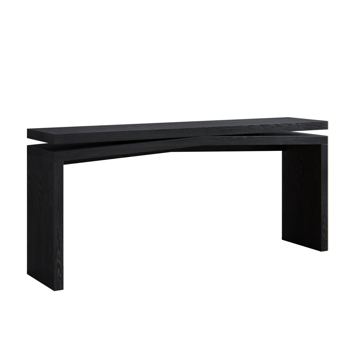 65-Inch Rustic Solid Wood Veneer Console Table