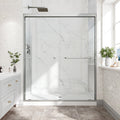 Brushed Nickel Double Bypass Sliding Shower Door with Reversible Installation - 60" W x 72" H