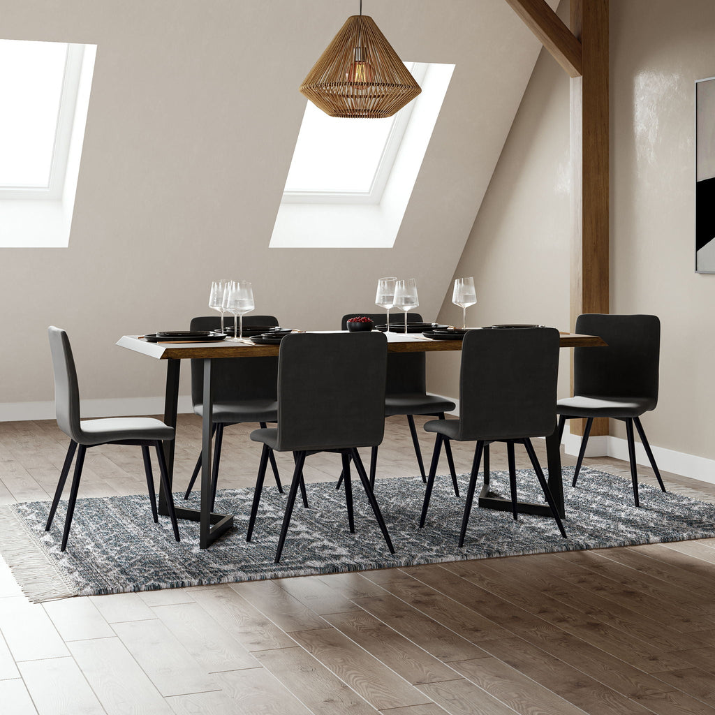 Watkins Dining Table with Solid Mango Wood Top - Dark Brown or Light Brown