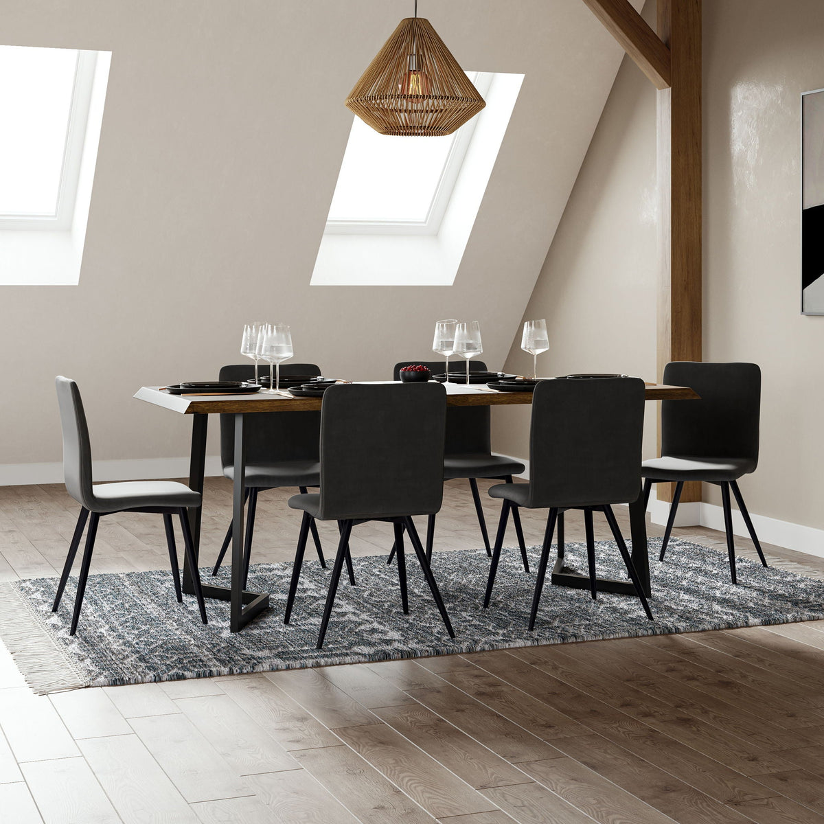 Watkins Dining Table with Solid Mango Wood Top - Dark Brown or Light Brown