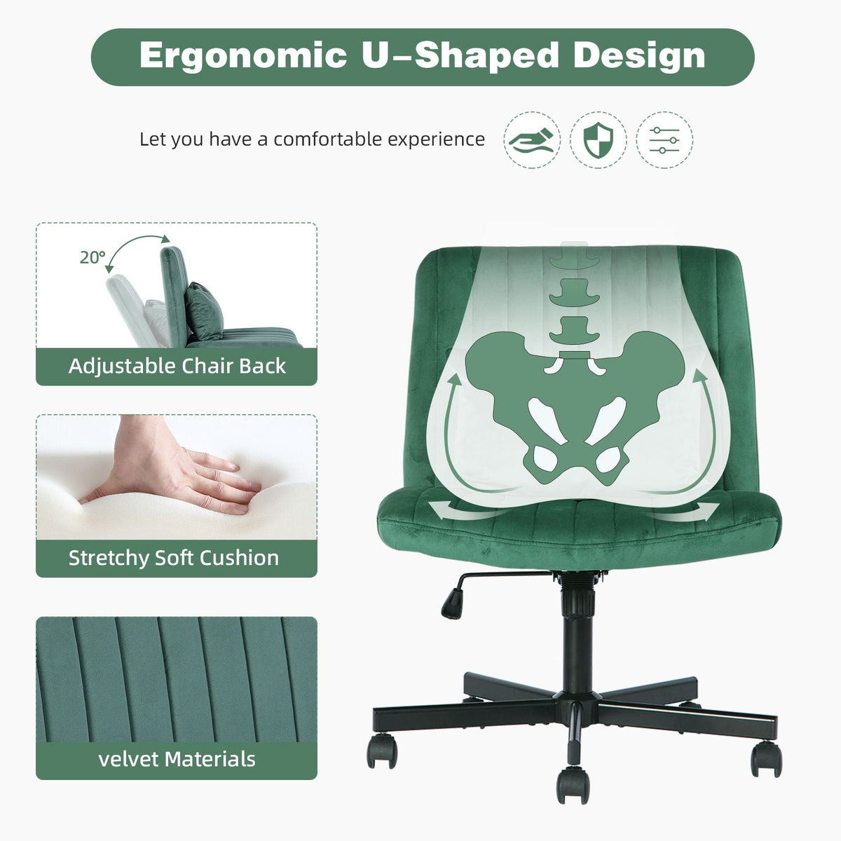 Criss Cross Office Chair with Adjustable Height – Ergonomic Design