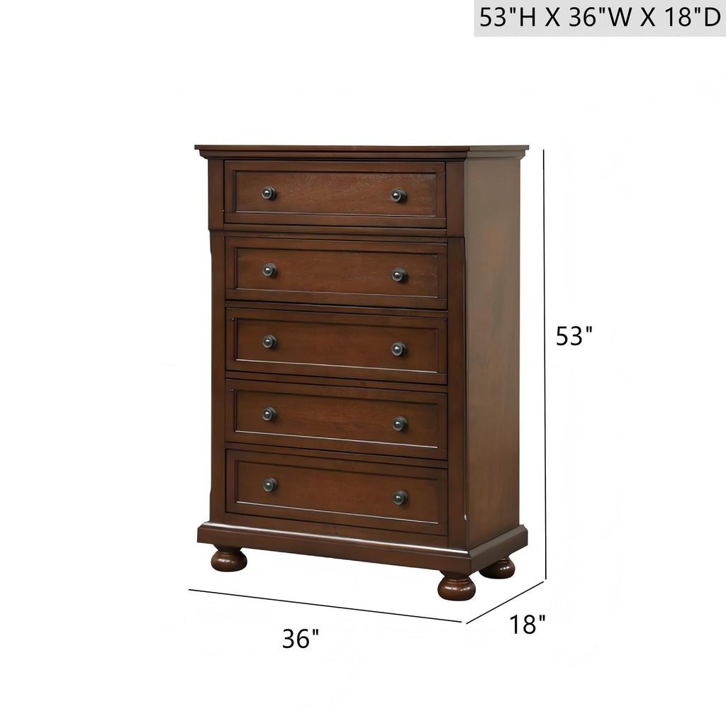 Meade Chest with Felt-Lined Top Drawer - Light Brown or Dark Brown