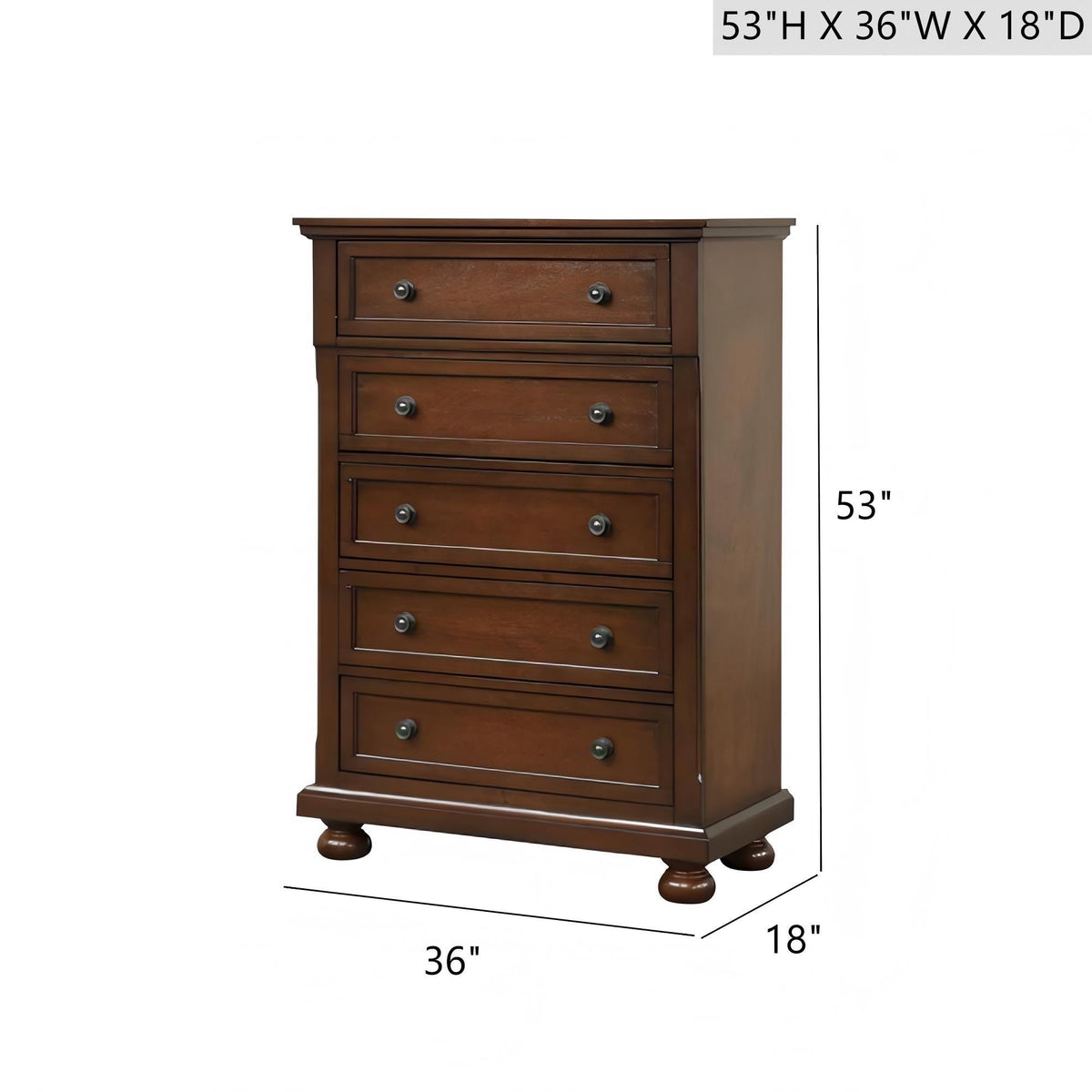 Meade Chest with Felt-Lined Top Drawer - Light Brown or Dark Brown