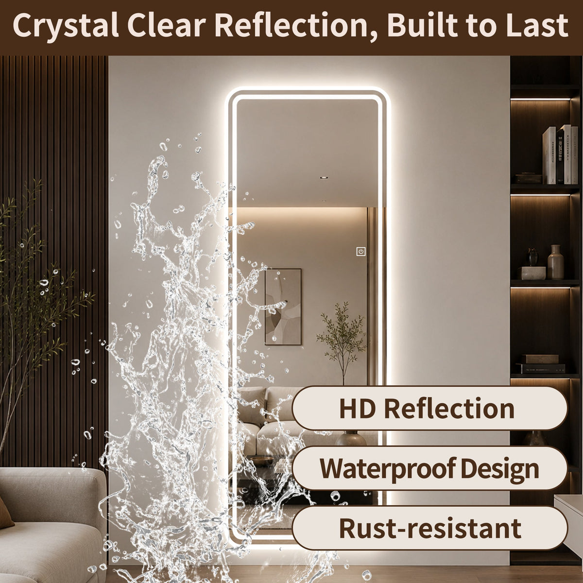 65" x 21" LED Full Length Mirror