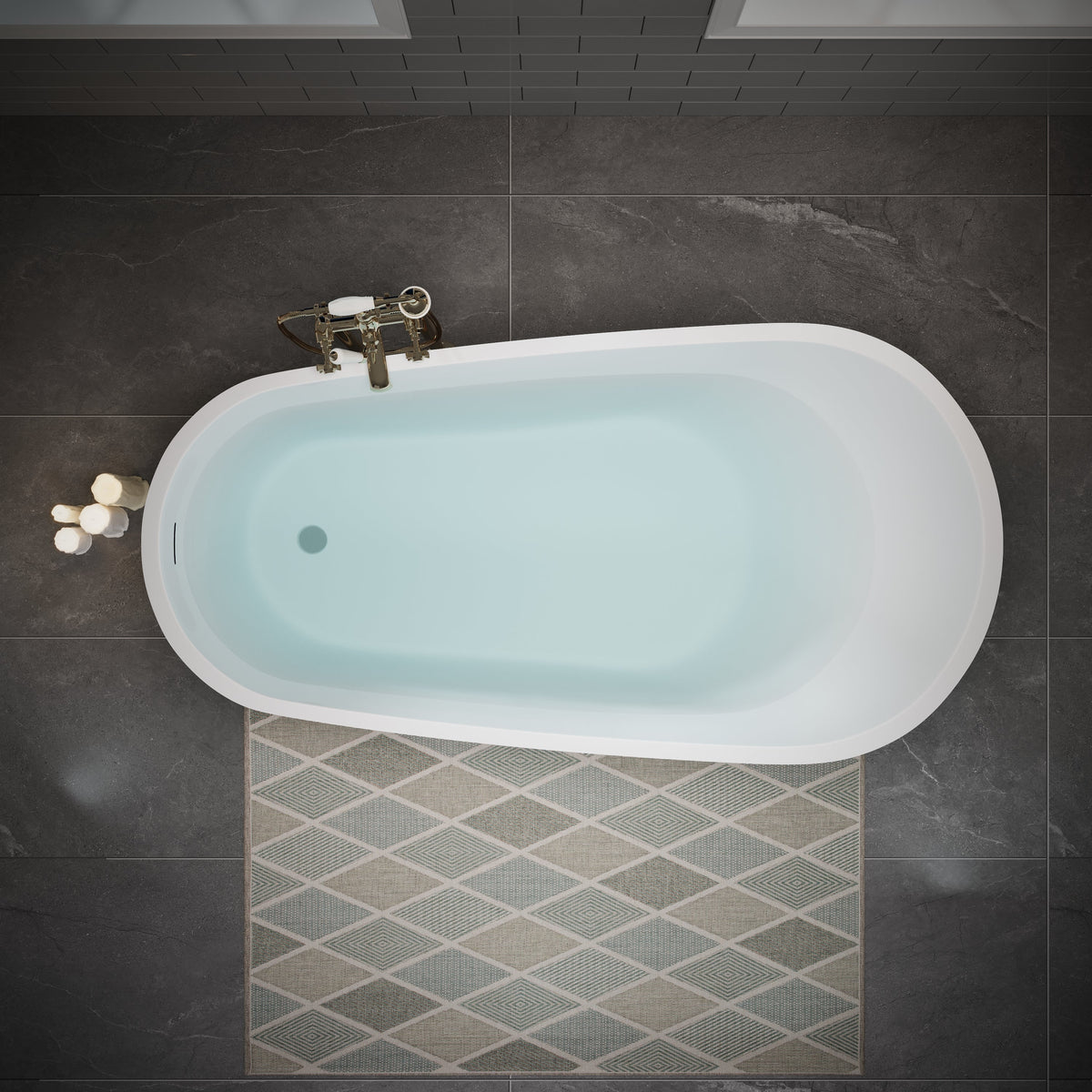 55" Acrylic Freestanding Bathtub with Deep Soaking Design - White