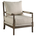Removable Back Accent Chair with Plush Cushion - Beige, White, or Dark Gray