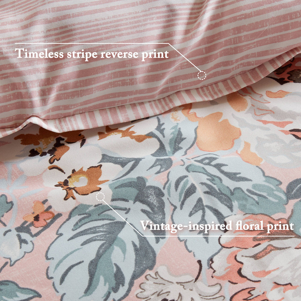 Cal King Floral Print 7-Piece Bedding Set with Comforter - Multi-Color