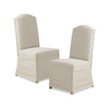 Dining Chair With Skirts Set of 2 with Solid Wood Frame - Beige