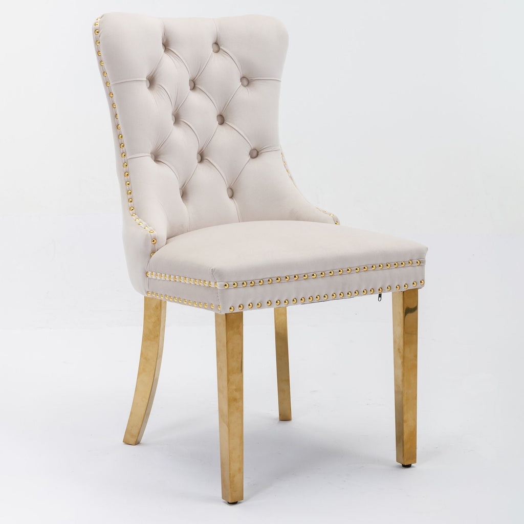 Modern Tufted Dining Chair Set of 2 with Velvet Upholstery - Nikki Collection